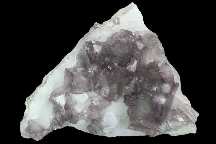 Purple Fluorite Crystals on Druzy Quartz - China #100725